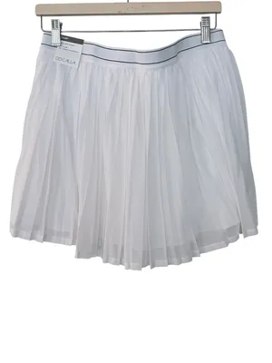 CALIA Pleated Mesh Mini Skort White Size L NEW Tennis Pickleball Sporty thumbnail 5