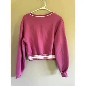 Pink Victoria's Secret Sports Club Cropped Zip Up Sweatshirt Berry Pink‎ Medium thumbnail 4