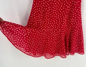 Keepsake Moonshine Dress Red Polka Dot Chiffon Flutter Sleeve Mini Dress Size XS thumbnail 8