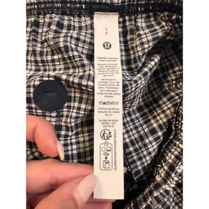 Lululemon Lab Seersucker Plaid Shorts Black White Drawstring LW7DKIS Small thumbnail 6