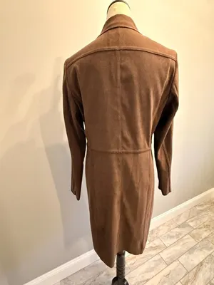 NEW In the Wash women's size 6 brown suede look long jacket thumbnail 2