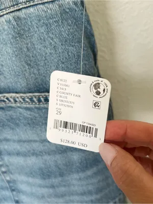 Free People We The Free Minimalist Moxie Barrel Jeans in County Fair Blue NWT thumbnail 6