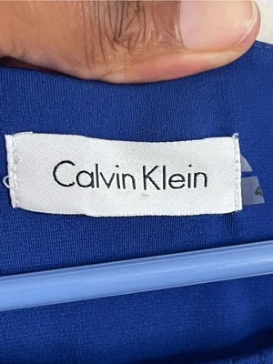 CALVIN KLEIN | Royal Blue Sleeveless Pleated Waist Midi Dress Sz 4 thumbnail 6