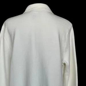 Lands’ End Knit Sweater Blazer White Women’s Size M 10-12 Casual Neutral Cotton thumbnail 5