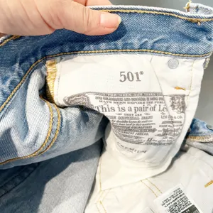 Levi's 501 Original Fit High Rise Button Fly Cutoff Jean Shorts Blue 25 thumbnail 5