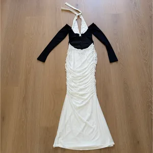 Outcast Maxi Dress Halter Tahiti Size S Black White thumbnail 3