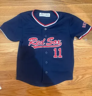 MLB Boston‎ Red Sox Rafael Devers 11 Jersey Navy Blue Youth XS 4/5 Button Down thumbnail 1