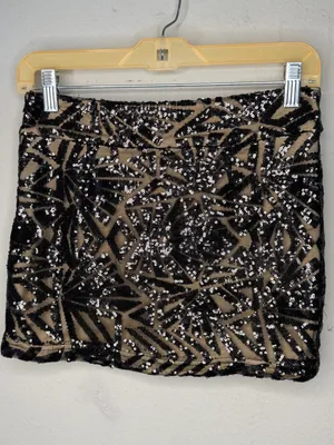 Black Sequin Mini Skirt thumbnail 3