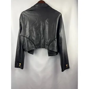 Women’s Making the Cut Size 2X Black Leather Military Jacket thumbnail 3