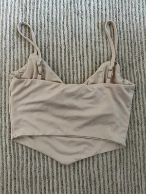 Princess Polly Cream Crop Top thumbnail 4