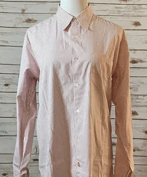 J Brand classic red/white striped long sleeve button-down shirt Size XL thumbnail 1