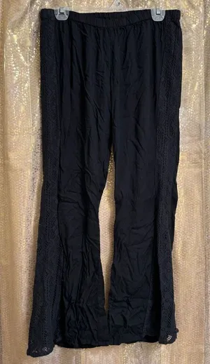 O’Neill Black Crochet Side Flowy Black Beach Pants Large thumbnail 1