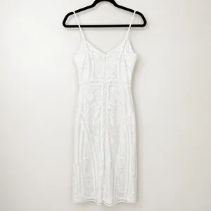 NEW Lulus Alluring Interest White Sequin Embroidered Sleeveless Midi Dress thumbnail 8