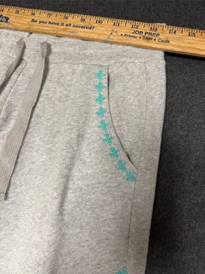 LUCKY BRAND XS Gray Lotus Joggers Turquoise‎ Studded Sweatpants thumbnail 7