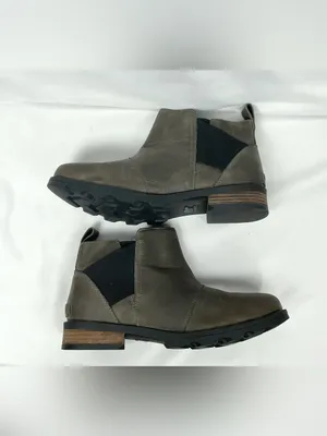 SOREL Emelie Chelsea Boots Olive/Brown Ankle Boot Sz 9.5 Waterproof Leather thumbnail 7