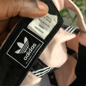 Adidas Baseball Cap Hat Pink Black Trefoil Three 3 Stripes Logo 100% Cotton One Size thumbnail 4