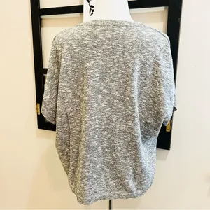 Madewell Gray Heather V-Neck Short Sleeve Sweater Medium thumbnail 5