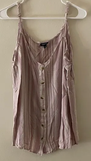 Torrid rayon pink and white striped strap top summer comfortable‎ casual shirt thumbnail 1