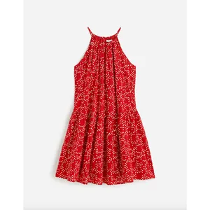 Madewell Drop Waist Mini Dress Polka Dot Trapeze Relaxed Festival Red XS NWT thumbnail 6