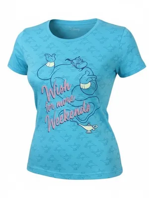 Disney Aladdin Genie Sleep Shirt XL Turquoise Wish‎ For More Weekends Loungewear thumbnail 1