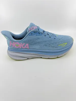 Hoka Clifton 9 Color Blue And Pink Colorway With Neon Green Accents SZ 9.5 thumbnail 4