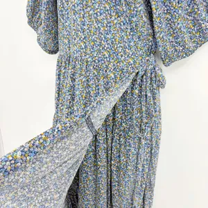 Old Navy Floral Maxi Wrap Dress Sz L Boho Peasant Cottage Ditsy Floral Romantic thumbnail 5