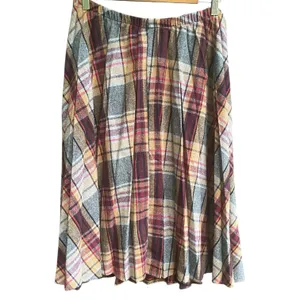 Source Unknown Vintage 60s 70s Wool Plaid Midi Skirt Pleated Preppy Fall Earth Tones Size 32 thumbnail 6