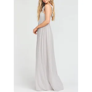 Show Me Your Mumu June Dress Size Medium Dove Grey Chiffon Elegant Wedding Guest thumbnail 11