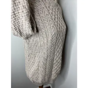 New‎ Womens Aran Craft Merino Aran Crewneck Sweater in Wicker Small thumbnail 5