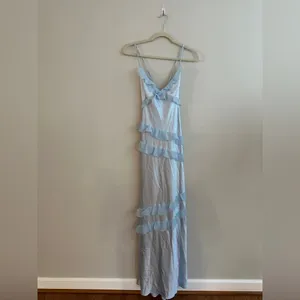 Beginning Boutique Inara Blue Ruffle Maxi Dress - Size 12 thumbnail 13