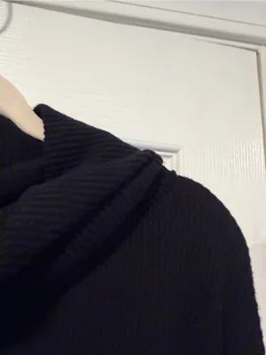 We The Free Free People Size S Black Oversized Cowl Neck Split Back Sweater thumbnail 2