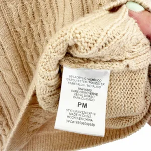 Napa Valley Gold Sparkly Cable Knit Mock Neck Sweater Sz PM thumbnail 4