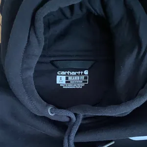 Carhartt Relaxed Fit Black Hoodie with White Logo thumbnail 2