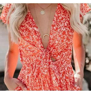 ✨Vici Kissed By The Sun High Low Pocketed Tie Maxi Sz Medium Dress✨ thumbnail 8