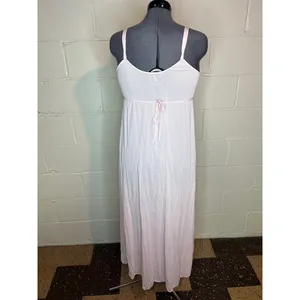 nightgown negligee deep V satin pink vintage thumbnail 6