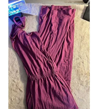 Women's Sleeveless Spaghetti Strap Jumpsuit Purple Size L Standard Casual thumbnail 6