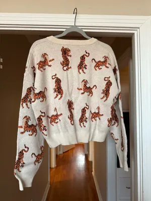 Pink Lily Tiger Print Sweater  thumbnail 2