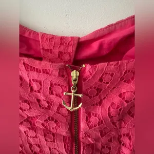 Lilly Pulitzer Karina Lipstick Pink‎ Lace Empire Waist Dress Adorable thumbnail 7