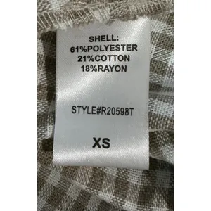 Pomander Place Tuckernuck Gingham‎ Abigail Dress Tan White Puff Sleeve Mini XS thumbnail 4
