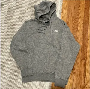 Nike Sportswear Gray Pullover Hoodie Hooded Sweat Embroidered Logo Size XS thumbnail 1
