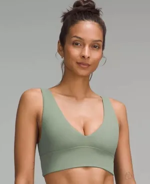lululemon athletica Deep V Bra in Soft Green thumbnail 1
