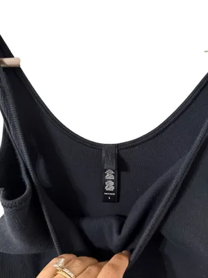 SKIMS Ribbed Black Tank Cotton Sleeveless Bodysuit Top thumbnail 6