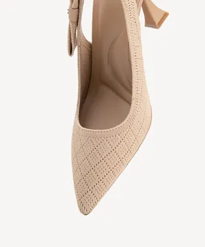 COSY ISLAND EverLush Bowknot Pointed Toe Heeled Slingback Apricot thumbnail 5