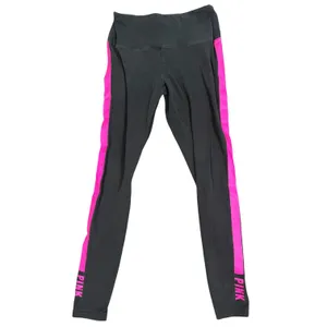 Victoria's Secret PINK Leggings Womens Large Black Pink Stripe High Rise Logo thumbnail 7