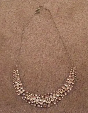 Pink stone statement necklace thumbnail 1