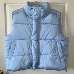 Urban Outfitters BDG Pia Sleeveless Blue‎ Zip Puffer Vest Small Back to School thumbnail 3