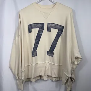 AE Seriously Lived-In XS Cream 77 Oversized Sweatshirt thumbnail 1