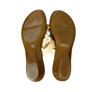 Toscanella Womens Brown Flower Embellish Sandals 6.5M Slip On Flats‎ Casual thumbnail 9