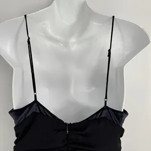 Free People Skylie‎ Saylor Romper Size 4 Black Velvet V Neck Sleeveless Playsuit thumbnail 6