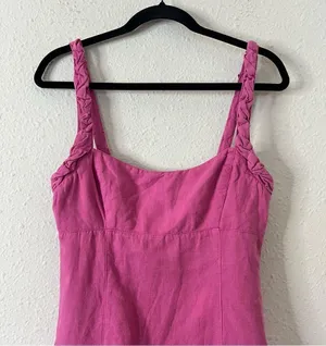 Zara Pink Linen Blend Mini Dress NEW Size Medium thumbnail 6